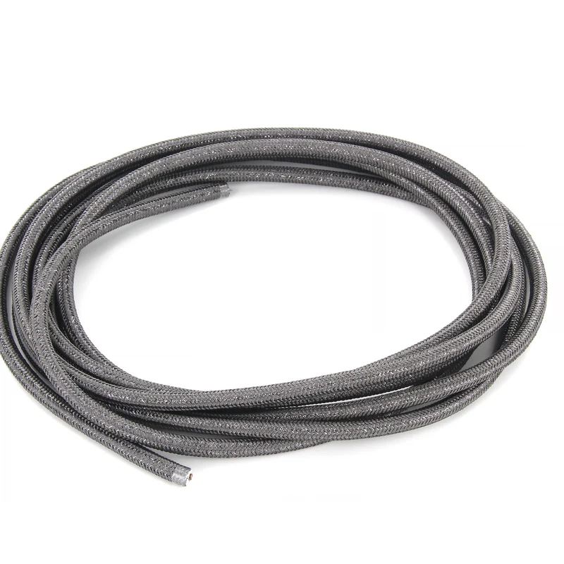 Grey sparkle silk fabric cable, 3 m