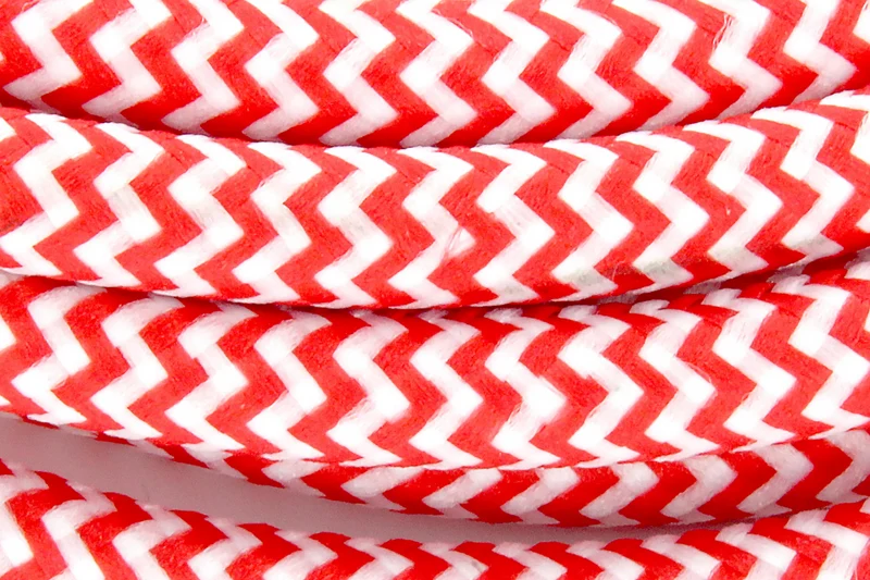 Fabric cable - 3 m - Red/White