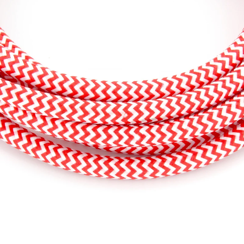 Fabric cable - 3 m - Red/White