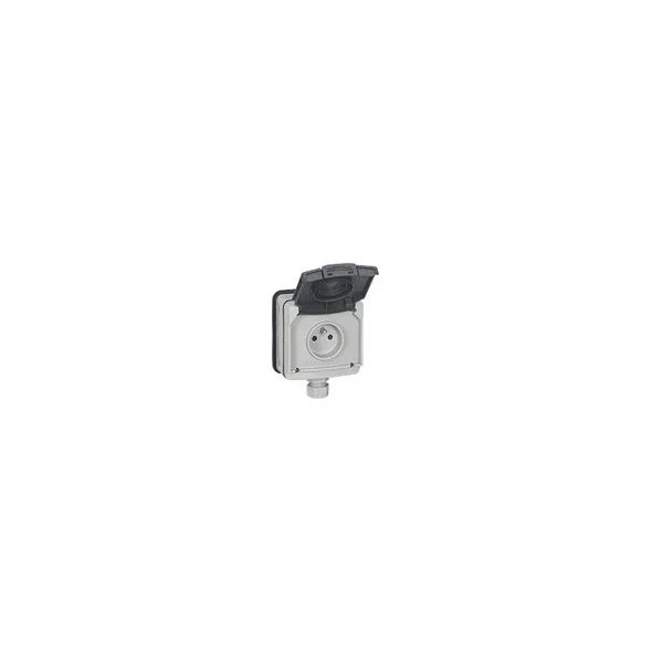 Prise à volet 2P+T 16A Plexo Gris LEGRAND 090466