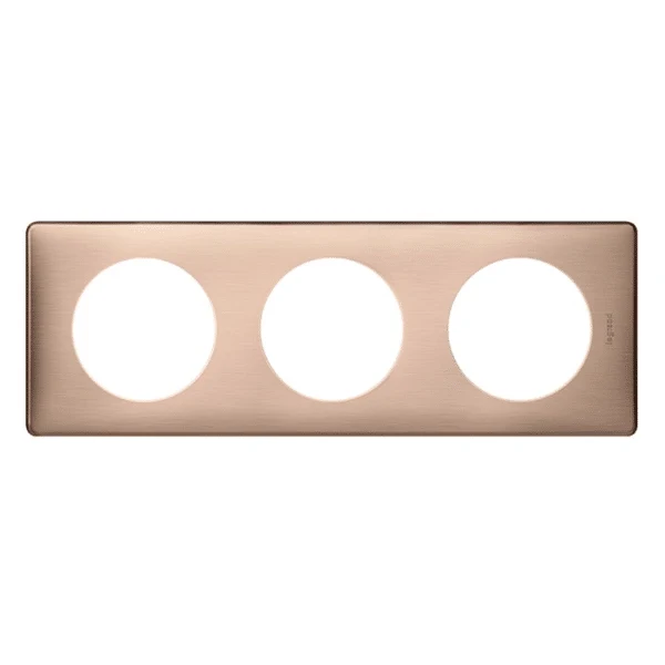 Céliane plaque métal 3 postes Copper - Legrand 068993