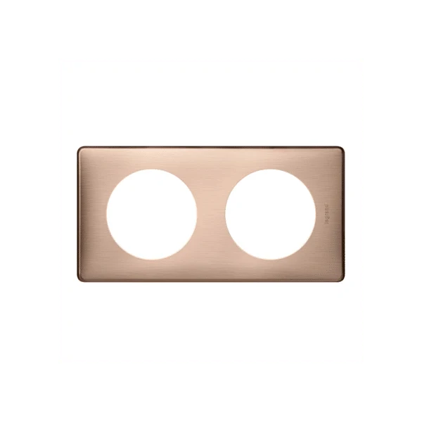Céliane plaque métal 2 postes Copper - Legrand 068992