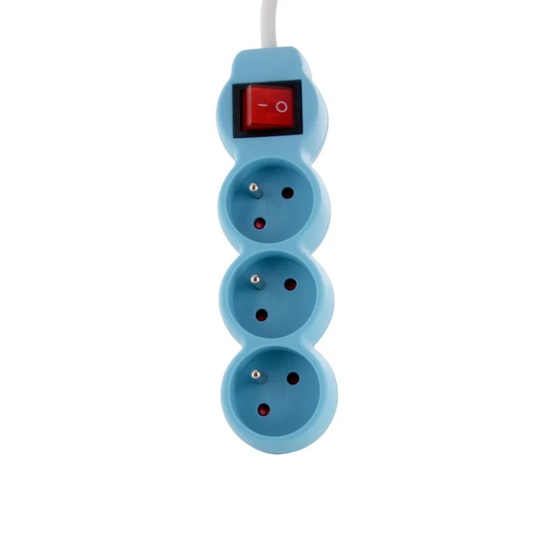 Power strip 3 x 16 A - 1.5 m - White/Blue with switch