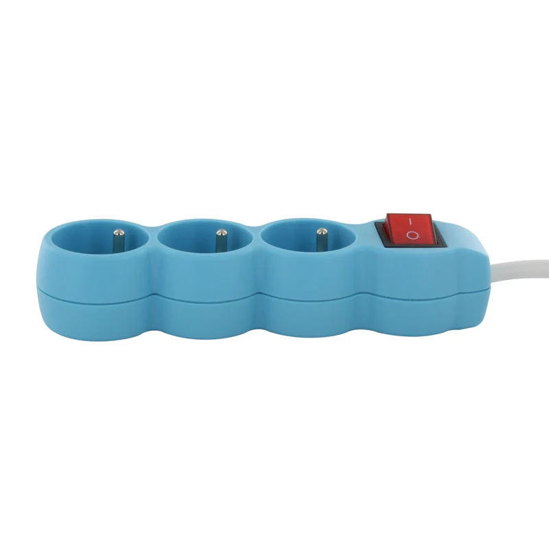 Power strip 3 x 16 A - 1.5 m - White/Blue with switch