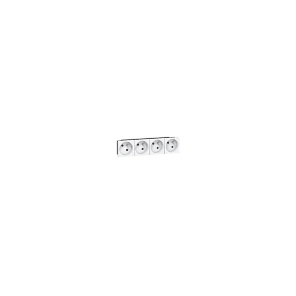 Prise multi supports programme Mosaic 4x2P+T à 45° 8 modules Blanc LEGRAND 077144L