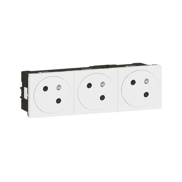 Prise multi supports programme Mosaic 3x2P+T à 45° 6 modules Blanc LEGRAND 077143L