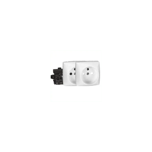 Double prise 2P+T précâblée appareillage saillie composable Blanc LEGRAND 086178