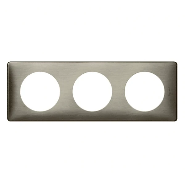 Céliane plaque métal 3 postes Tungstène - Legrand 068973