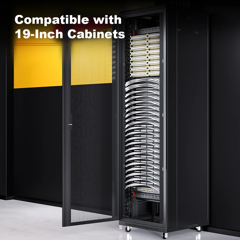 AMPCOM Modular RJ11 Voice Patch Panel – 19 Inch Rack Mount, Cold-Rolled Steel Housing