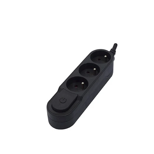 Stylish power strip 3 x 16 A with switch - 3 m - Black