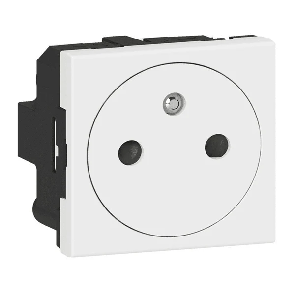 Prise de courant 2P+T Mosaic - 250V 16A 2 modules - LEGRAND 077111L