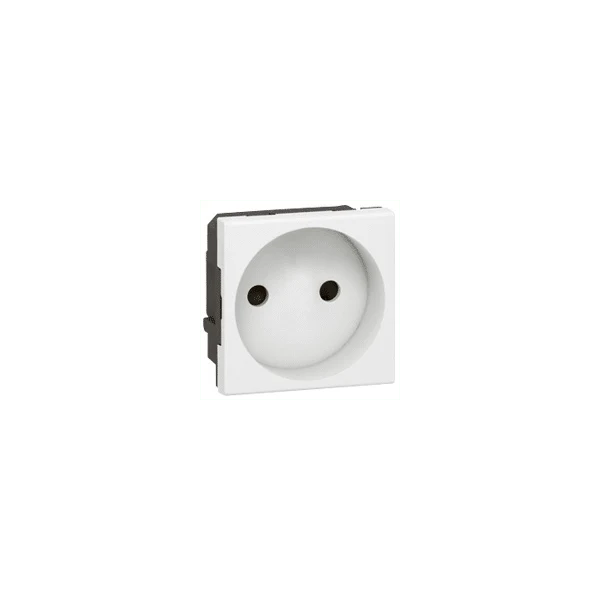Prise Programme Mosaic 2P droite 2 modules Blanc LEGRAND 077110