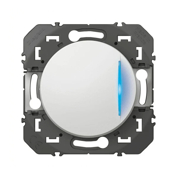 Legrand Dooxie interrupteur ou va-et-vient blanc - 10 AX avec voyant lumineux - 600011