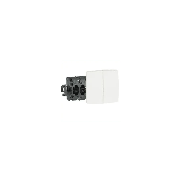 Double poussoir appareillage saillie composable 6A Blanc LEGRAND 086121