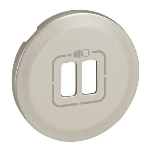 Enjoliveur Céliane prise double chargeur USB titane Legrand 068556