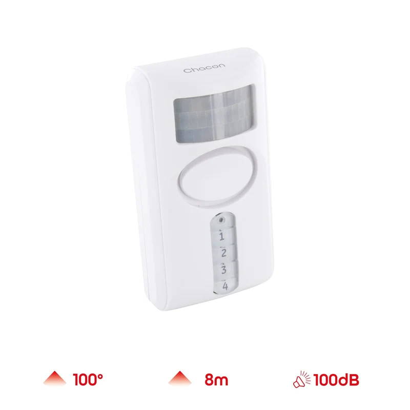 Motion detector with integrated alarm and keypad