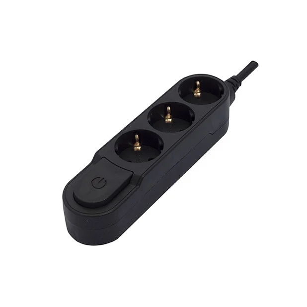 Stylish power strip 3 x 16 A with switch - 1.5 m - Black (SCH)