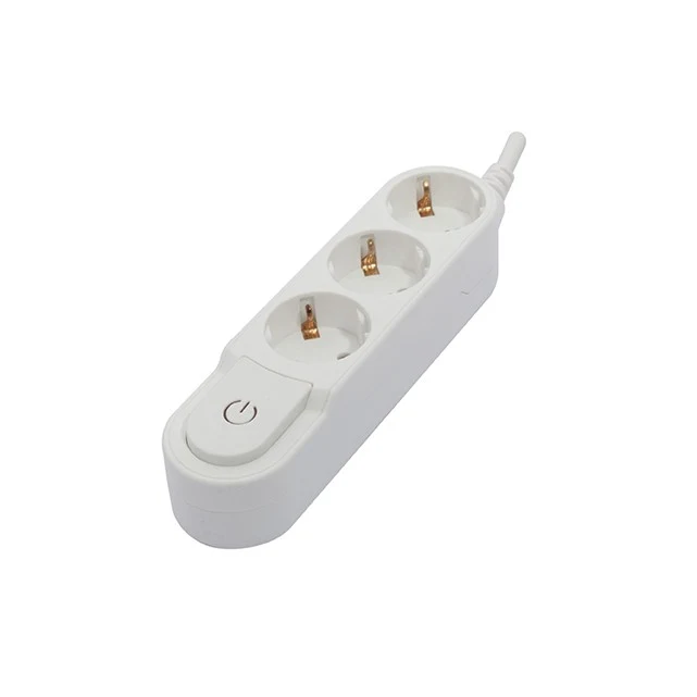 Stylish power strip, 3 x 16 A with switch - 0.5 m - White (SCH)
