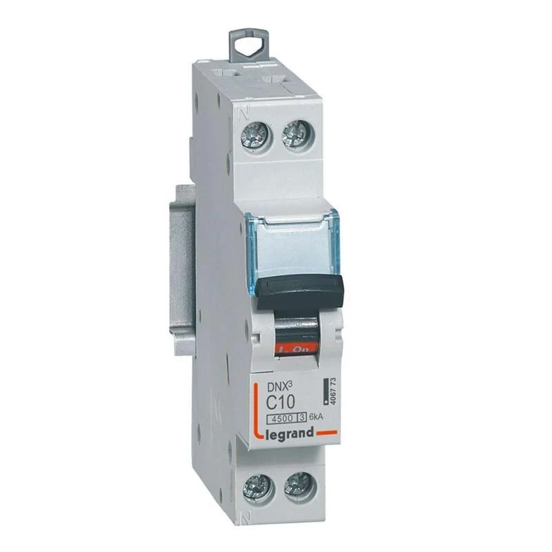 Disjoncteur DNX³ phase + neutre 230V 10A 4,5kA vis/vis LEGRAND 406773