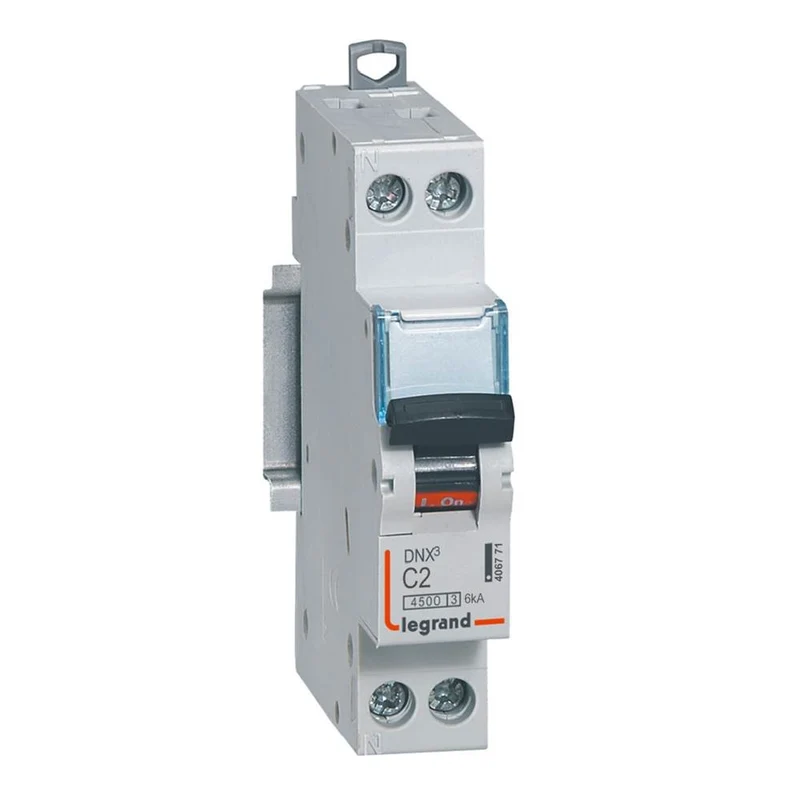 Disjoncteur DNX³ phase + neutre 230V 2A 4,5kA vis/vis LEGRAND 406771