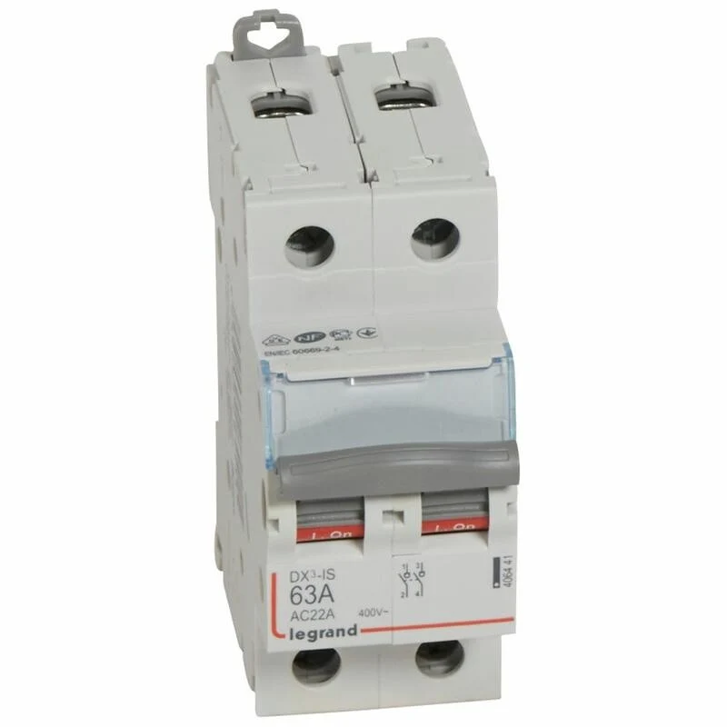 Interrupteur sectionneur de tête - 2P 63A vis/vis - Legrand 406441