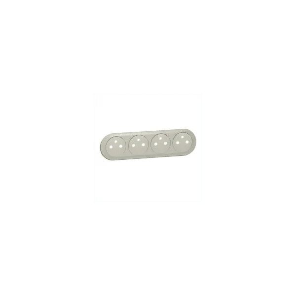 Enjoliveur prise de courant quadruple Céliane 2P+T surface titane Legrand 068414