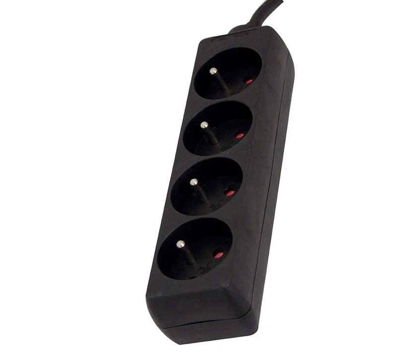 Black power strip - 4 x 16 A - 1.5 m
