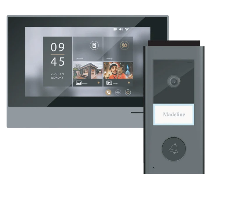 WiFi DiO wired videophone with 7" touchscreen and RFID opening
