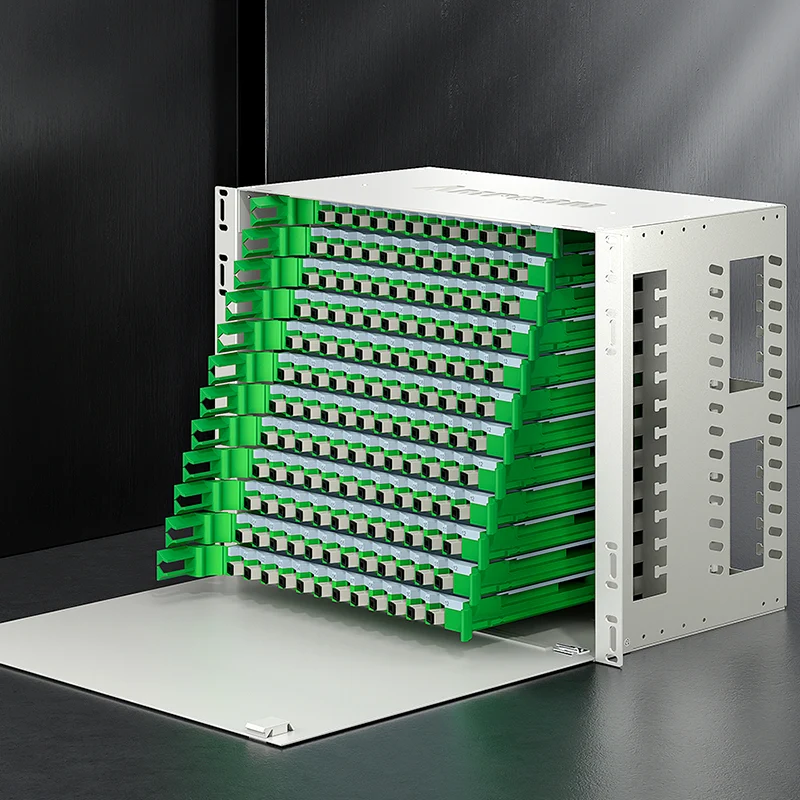 AMPCOM 48-Port Optical Distribution Frame (ODF), Multimode Fiber Patch Panel with SC Couplers & Pigtails