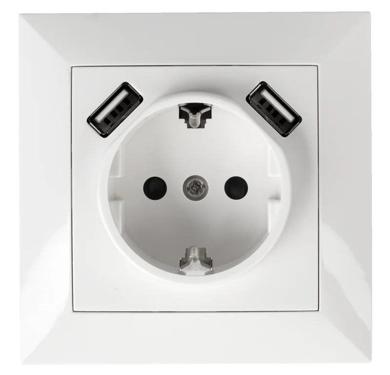 Flush-mounted socket + 2 USB