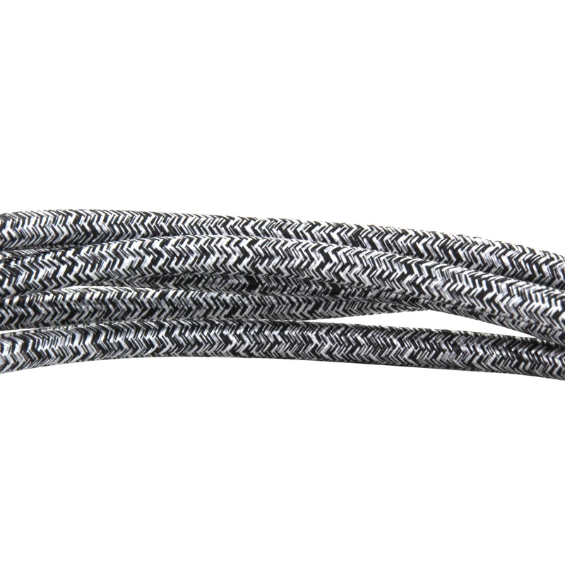 Fabric cable 3 m - two-tone black - grey