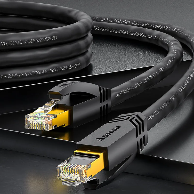 AMPCOM Cat7 S/FTP 24AWG LSZH Patch Cable for Data Center Cabling or Surveillance System Wiring