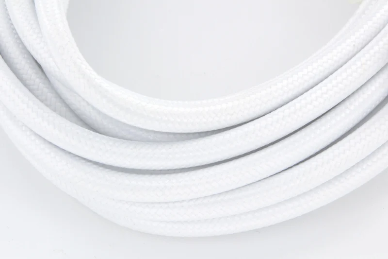 Fabric cable 5 m - White