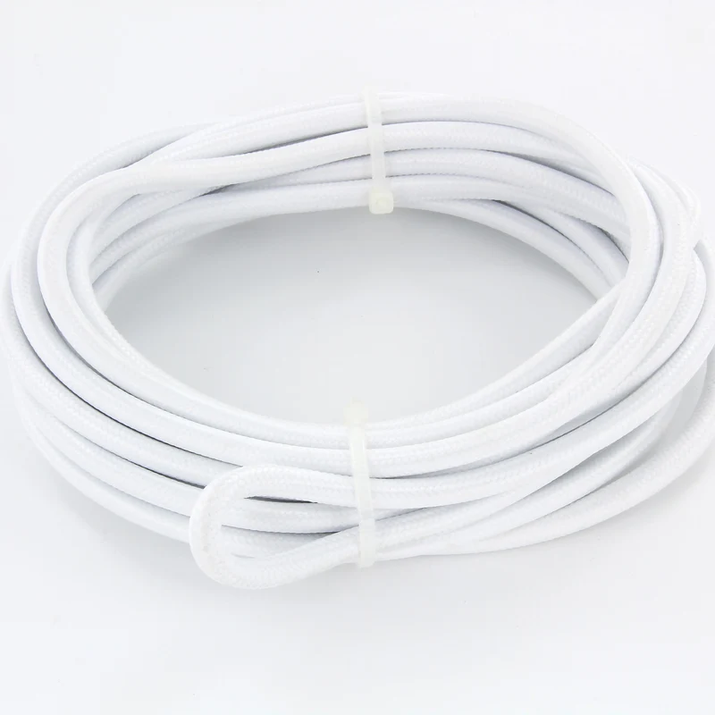 Fabric cable 5 m - White