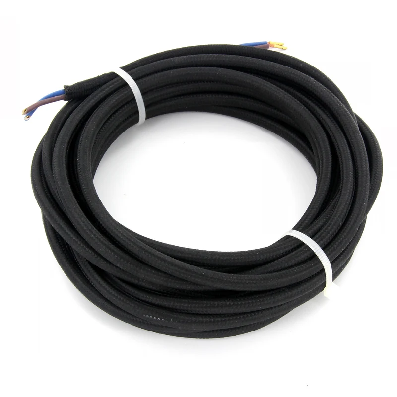 Black fabric cable - 5 m