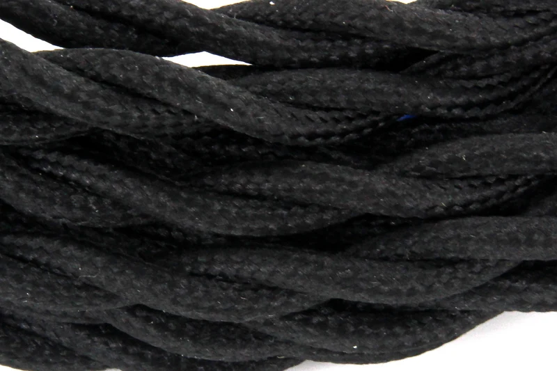 Twisted fabric cable, 3 m - Black