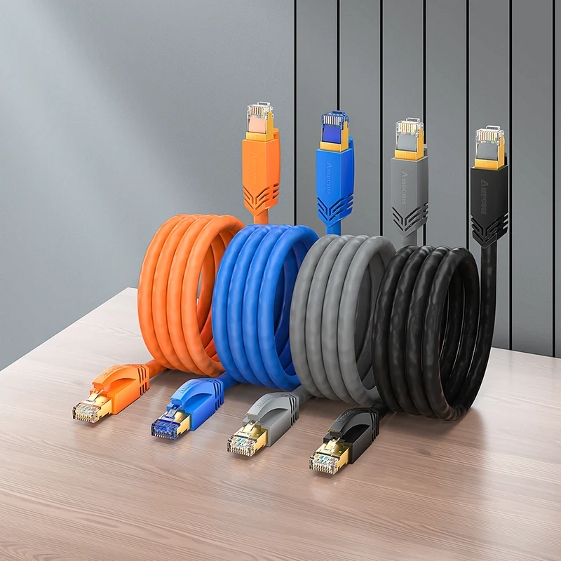 AMPCOM Cat7 S/FTP 24AWG LSZH Patch Cable for Data Center Cabling or Surveillance System Wiring