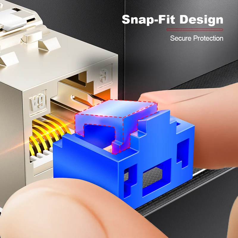 AMPCOM RJ45 Port Lock with Key，Ethernet Port Blocker for Network Security