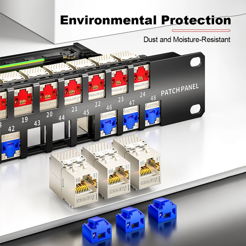 AMPCOM RJ45 Port Lock with Key，Ethernet Port Blocker for Network Security