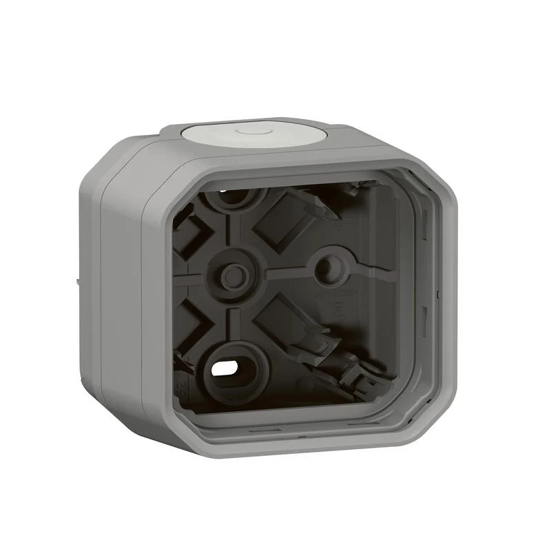 Boîtier saillie 1 poste étanche Plexo - gris 2 embouts à membrane et 1 entrée - Legrand 069651L