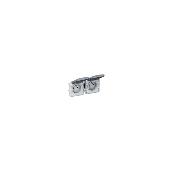 Prise de courant double Plexo étanche - horizontal 2P+T 16A - LEGAND 069562