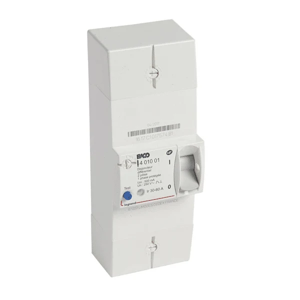 Disjoncteur de branchement Enedis bipolaire 60A 500mA instantané - Legrand401051