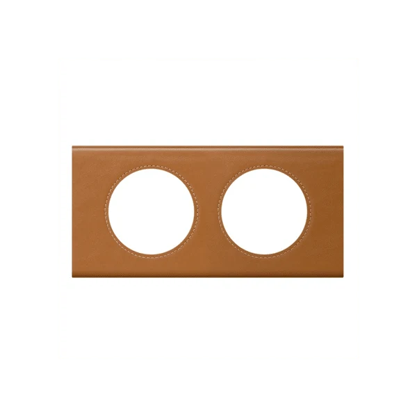 Céliane plaque 2 postes Cuir Caramel 069422