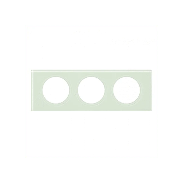 Céliane plaque Matière 3 postes entraxe 71mm Verre Kaolin 069313