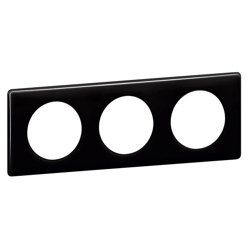 Céliane plaque Laqué 3 postes Noir Legrand 066683