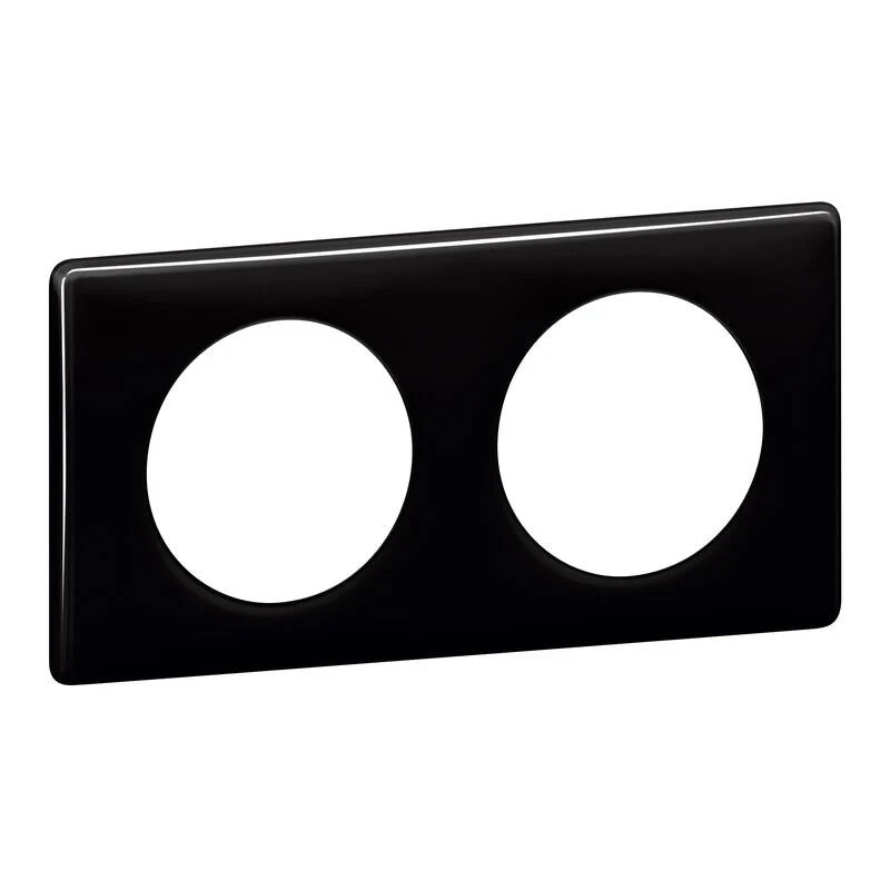 Céliane plaque Laqué 2 postes Noir Legrand 066682