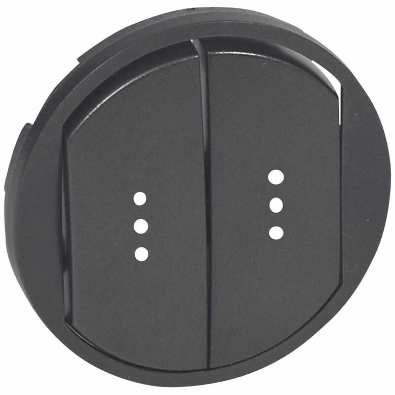 Enjoliveur Céliane pour double va-et-vient/poussoir à voyant doigt large Graphite 067904