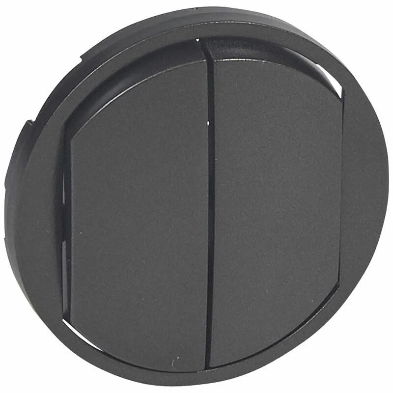 Enjoliveur Céliane double va-et-vient et poussoir doigt large Graphite - Legrand 067902