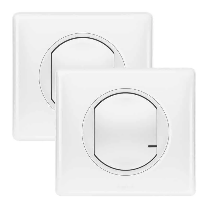 Prêt à poser Céliane pour un va-et-vient avec 1 commande sans fil et 1 interrupteur 230V blanc - Legrand 067632