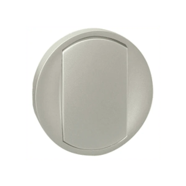 Enjoliveur Céliane va-et-vient ou poussoir - avec couronne lumineuse - doigt large titane Legrand 065104